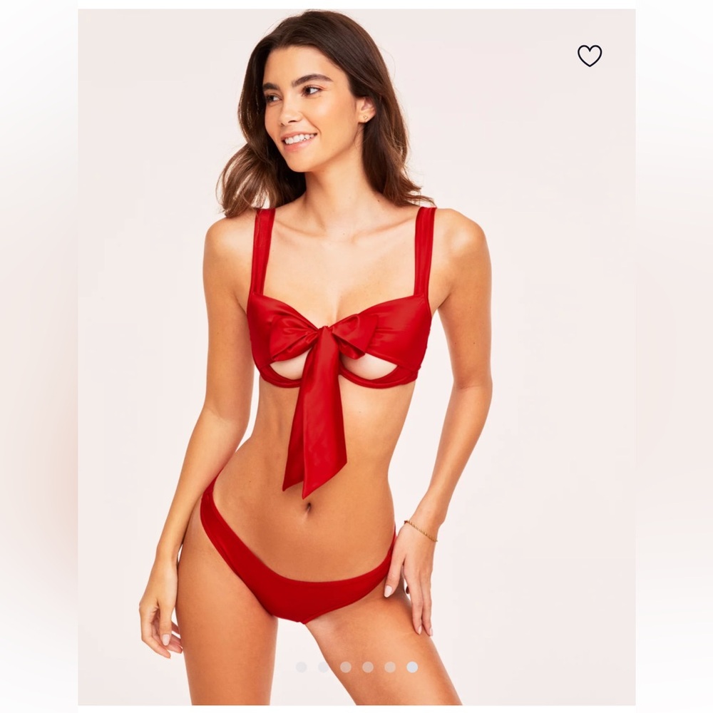 Adore Me Red bow Bra and undies